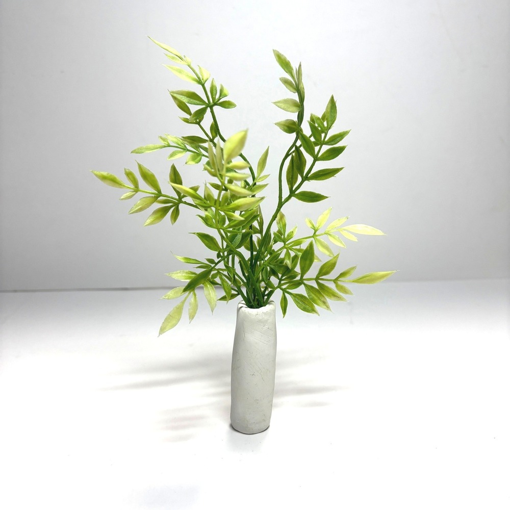 Artisian OOAK Miniature Dollhouse Potted Plant Faux Greenery Handmade Barbie